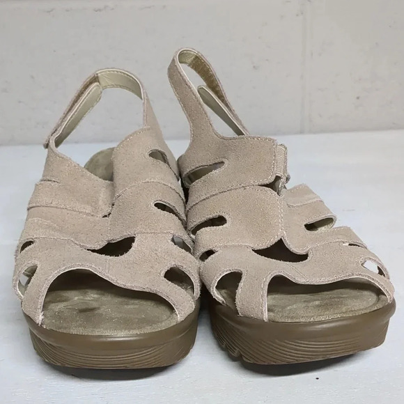 Skechers Women's Suede Peep Top Strappy Adjustable Sling Back Platform Sandal 9 - Picture 6 of 8